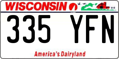 WI license plate 335YFN