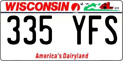 WI license plate 335YFS