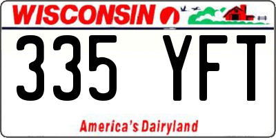 WI license plate 335YFT