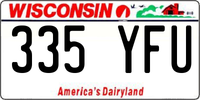 WI license plate 335YFU