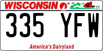 WI license plate 335YFW