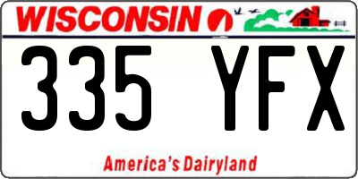 WI license plate 335YFX