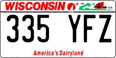 WI license plate 335YFZ
