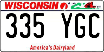 WI license plate 335YGC