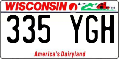 WI license plate 335YGH