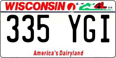 WI license plate 335YGI