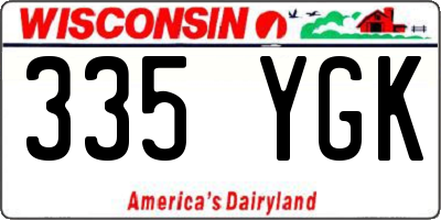 WI license plate 335YGK