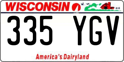 WI license plate 335YGV