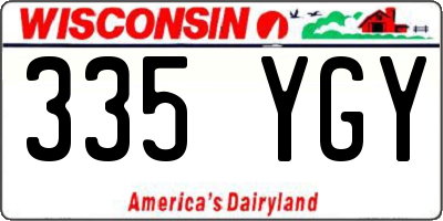 WI license plate 335YGY