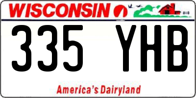 WI license plate 335YHB