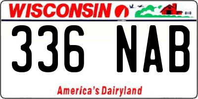 WI license plate 336NAB