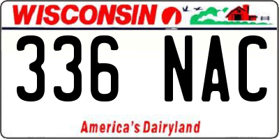 WI license plate 336NAC