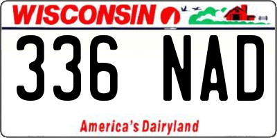 WI license plate 336NAD