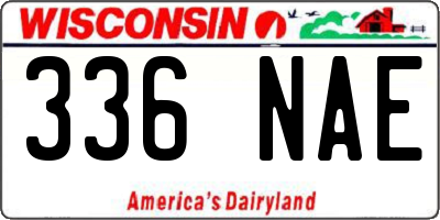 WI license plate 336NAE