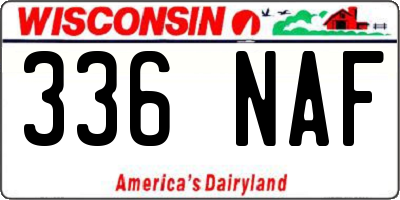 WI license plate 336NAF