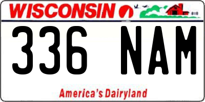 WI license plate 336NAM