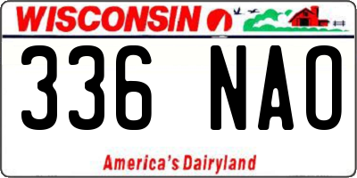 WI license plate 336NAO