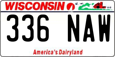 WI license plate 336NAW