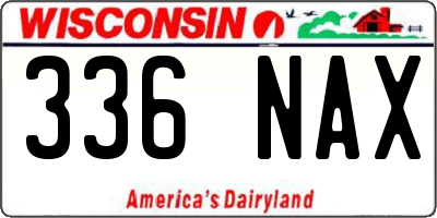 WI license plate 336NAX