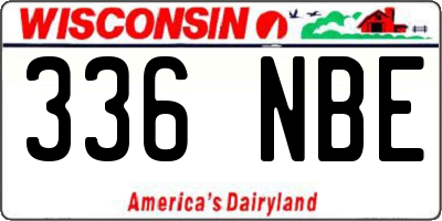 WI license plate 336NBE
