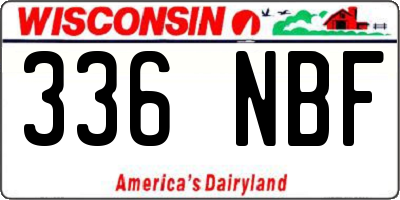 WI license plate 336NBF