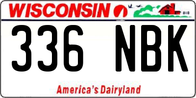 WI license plate 336NBK