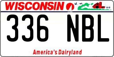 WI license plate 336NBL
