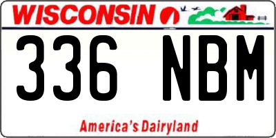 WI license plate 336NBM