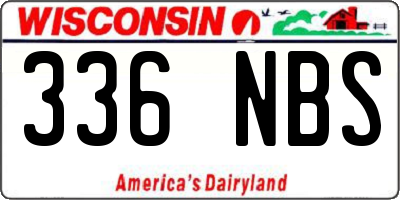 WI license plate 336NBS
