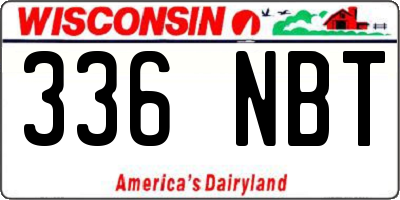 WI license plate 336NBT