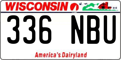 WI license plate 336NBU
