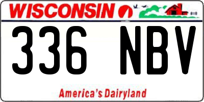 WI license plate 336NBV