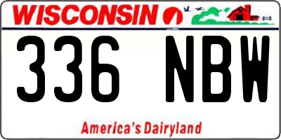 WI license plate 336NBW