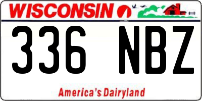 WI license plate 336NBZ
