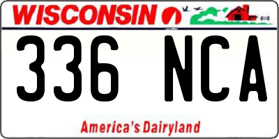 WI license plate 336NCA