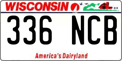 WI license plate 336NCB