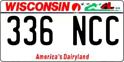 WI license plate 336NCC