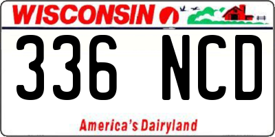 WI license plate 336NCD