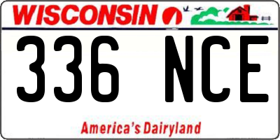 WI license plate 336NCE