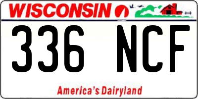 WI license plate 336NCF