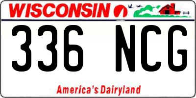 WI license plate 336NCG