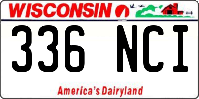 WI license plate 336NCI