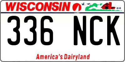 WI license plate 336NCK