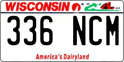 WI license plate 336NCM