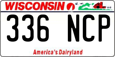 WI license plate 336NCP
