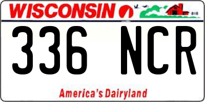 WI license plate 336NCR