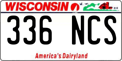 WI license plate 336NCS