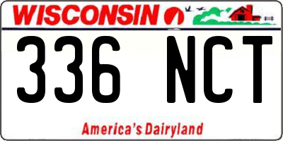 WI license plate 336NCT