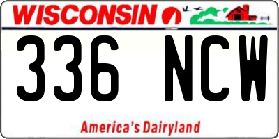 WI license plate 336NCW