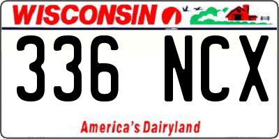 WI license plate 336NCX